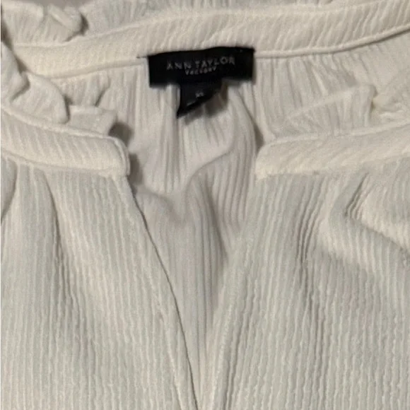 Ann Taylor Off-White Ruffle Neck Sleeveless Top - Picture 4 of 6